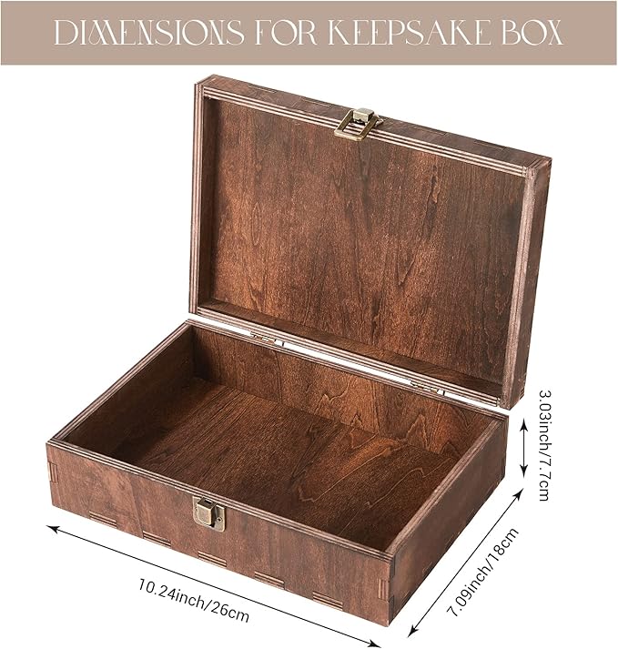 AW BRIDAL Personalized Wedding Keepsake Box with Lid, Wood Memory Storage box, Bridal Shower Gifts Anniversary Engagement Wedding Gifts for Couples Newlyweds//DK2201CPP37//