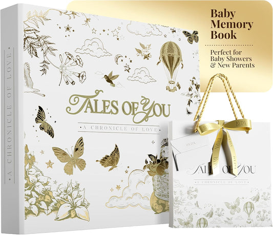 Baby Memory Book Boy Or Girl - Baby Book Keepsake - Scrapbook Album Journal First 5 Years Milestone Childhood Story New Parents Shower Gifts Elegant Durable Unique Modern Design Cherish Baby Memories