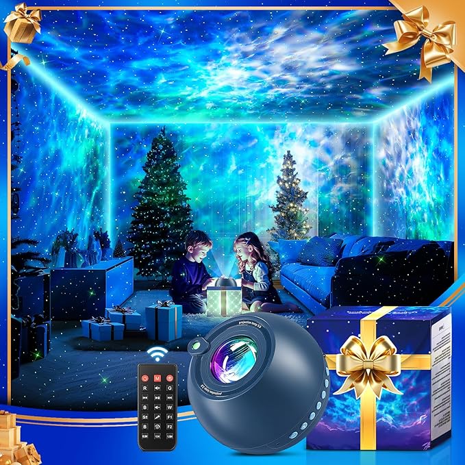 【Gift Package & Birthday Gift】 15 Colors/ 360 Lighting Modes /15 White Noise/Bluetooth Speaker Galaxy Projector Nebula Projector, Galaxy Lights for Bedroom, Gifts Room Decor for Teen Girls Boys