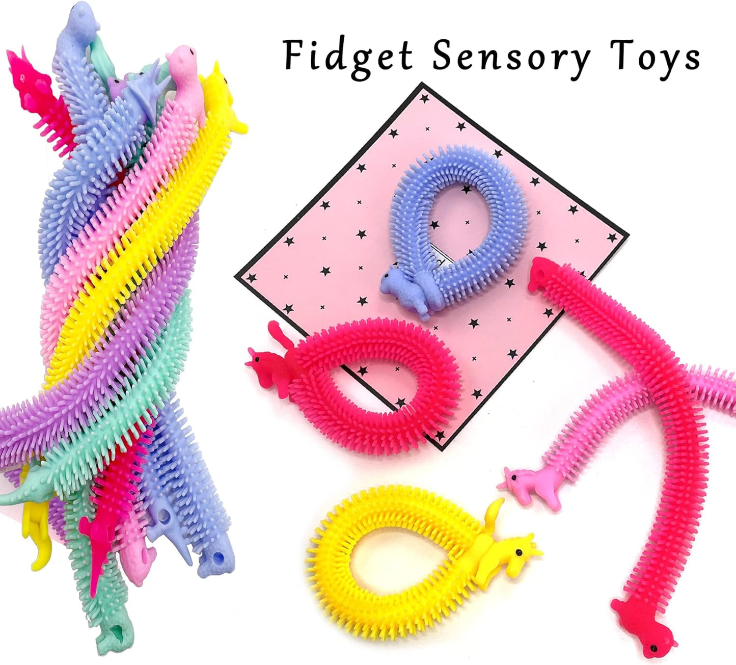 40 Pcs Stretchy Strings Fidget Toys,Colorful Sensory Toys for Boys,Girls,Adults Stress Relief,Anti Anxiety Autism Toys for Kids,Great for Children's Day,Party Favors