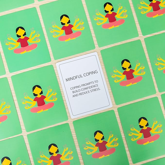 100 Mindful Coping Activity Cards – Self-Care & Stress Management Prompts for All Ages | Portable Travel Deck for Mental Wellness, Focus & Stress Relief