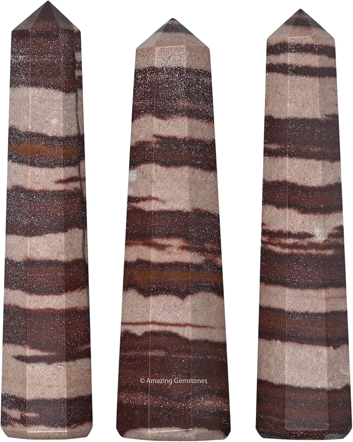 Amazing Gemstone Narmada Shiva Lingam Crystal Towers ~ Natural Healing Crystal Point Obelisk for Reiki Healing and Crystal Grid (3- Inch)