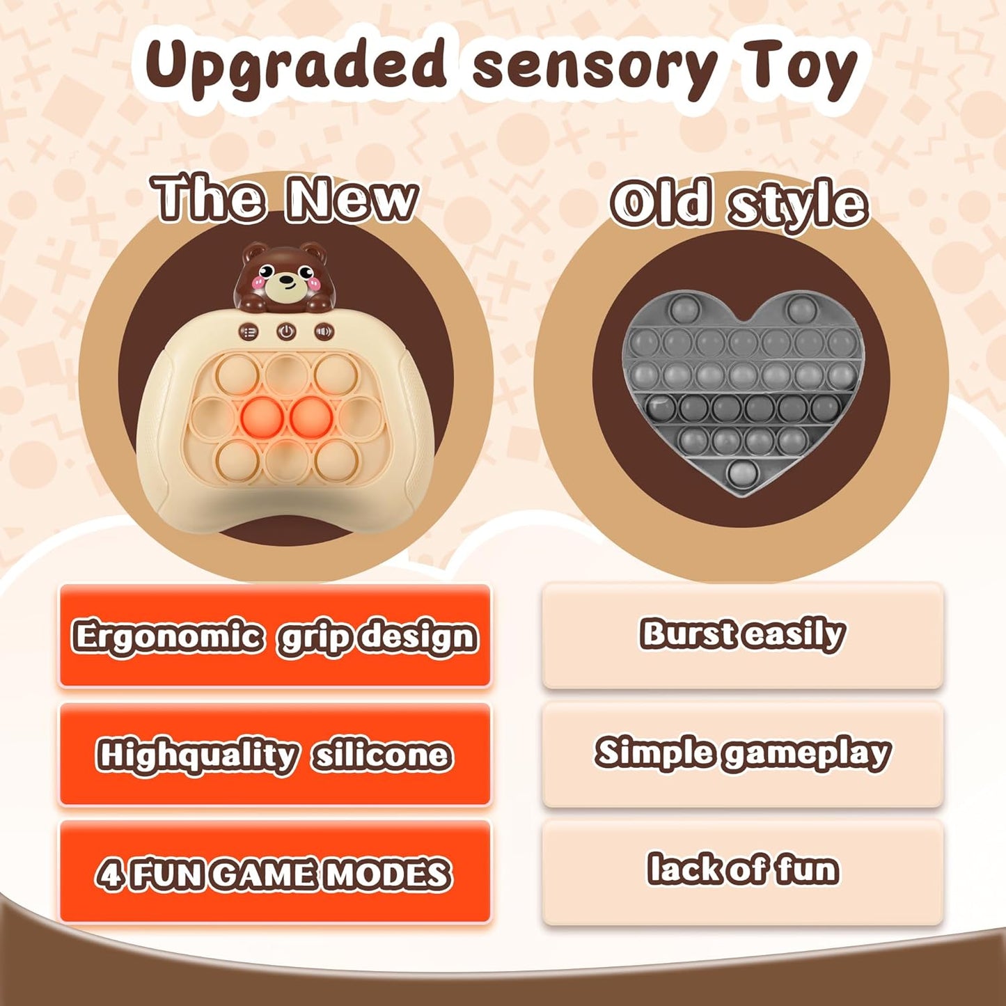 Push Game Console, Handheld Game for Kids 6-8 Years Old, Push Game, Bubble Pressure Glow Game, Autism Sensory Toy, Birthday Gift for Boys, Girls, Teens 8-12 Years Old.…