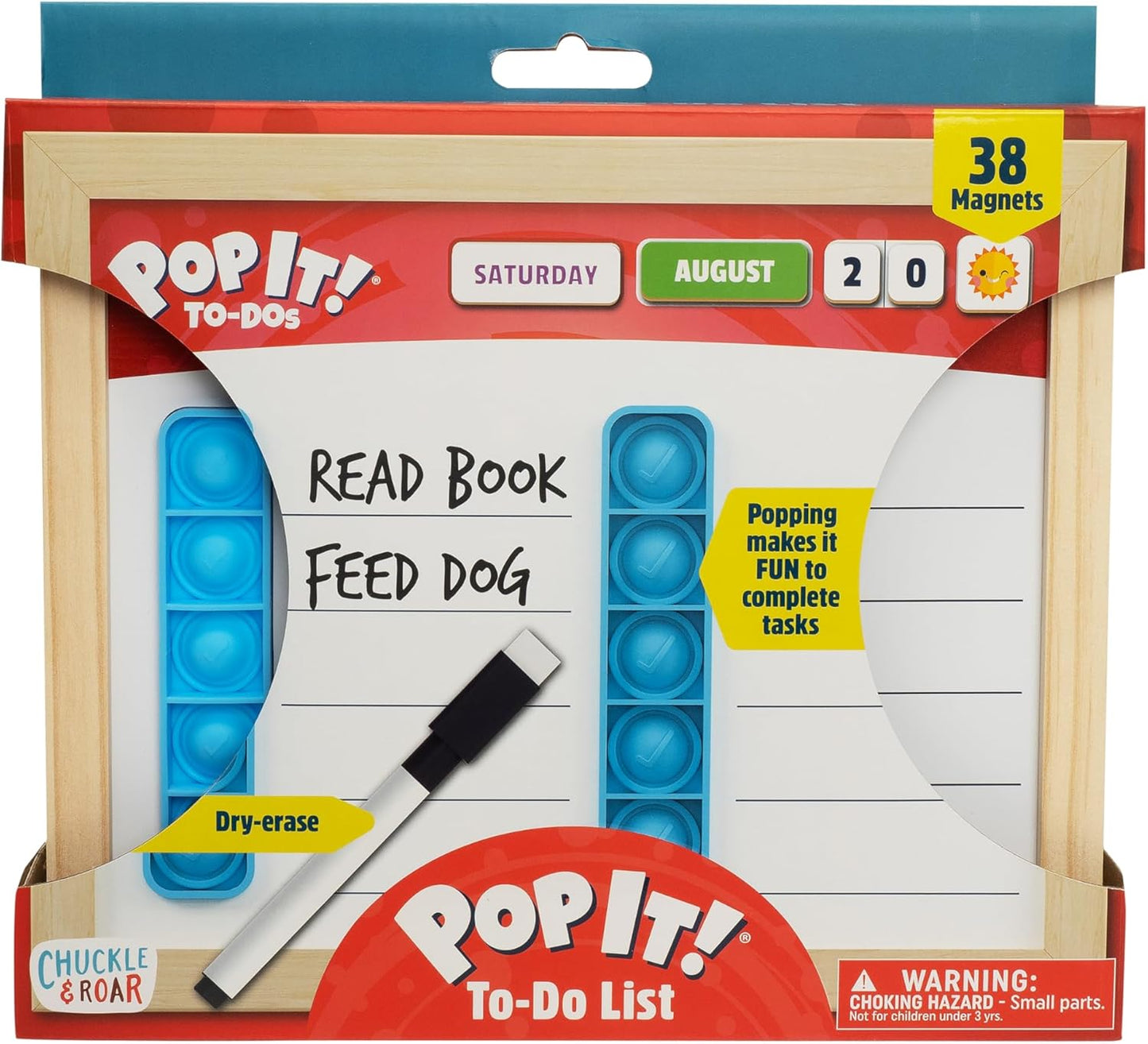 Chuckle & Roar - Pop It! to-Do-List - Imaginary Play for Toddlers - Tactile Fun for preschoolers - Fidget Toy - Great for Ages 3 and up