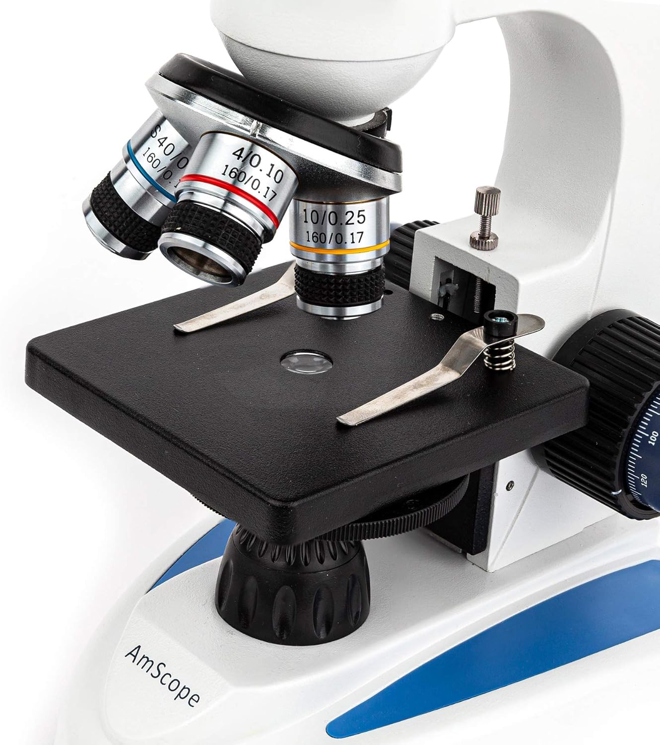AmScope M158C-SP14-WM-E 40X-1000X Biology Science Metal Glass Student Microscope with USB Digital Camera, Slide Preparation Kit and Book