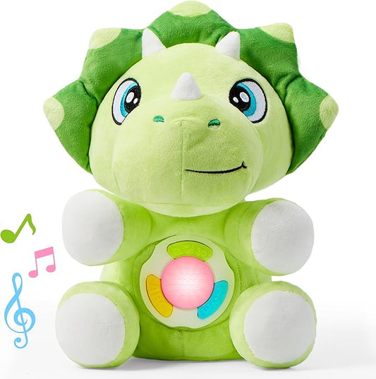 JOYIN Musical Dinosuar Plush Baby Toy, Stuffed Animal with Music & Light, Baby Musical Soft Plush Toys for Infant Babies, Christmas Birthday Gifts for Boys and Girls 6+ Months