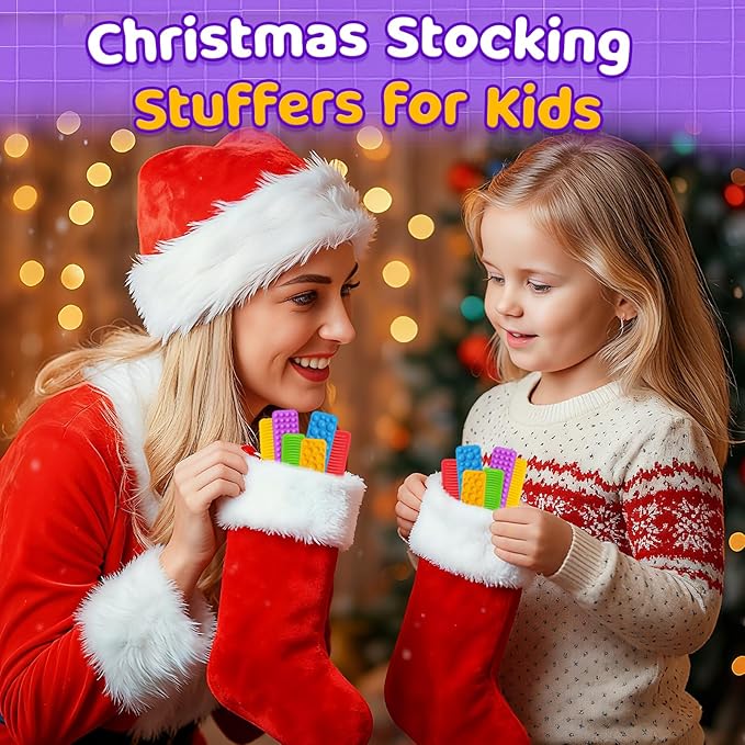 Sensory Fidget Toys Kids Adults: 8 Pack Textured Suction Toys for Autism Kids Calming - Sensory Stickers for Anxiety Relief Items - Fidget Strips for Classroom Desk - Gifts Christmas Stocking Stuffers