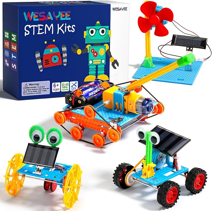 STEM Kits for Kids Ages 8-10 12-14, 4 in 1 Solar Powered STEM Toys for Boys Science Engineering Robotics Robot Building Kits Projects for Kids Age 8-12, Building Toys Crafts for Boys 8-12 6-8