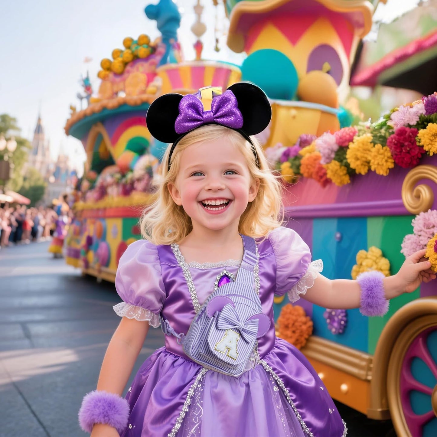 Kids Cross Body Bag, Birthday Gifts for 3 4 5 6 7 8 9 Year Old Girls Gift, Small Sling Bags for Girls Kid Daughter Birthday Gift for Kids Girl Monogram Small Belt Bag (Purple L)