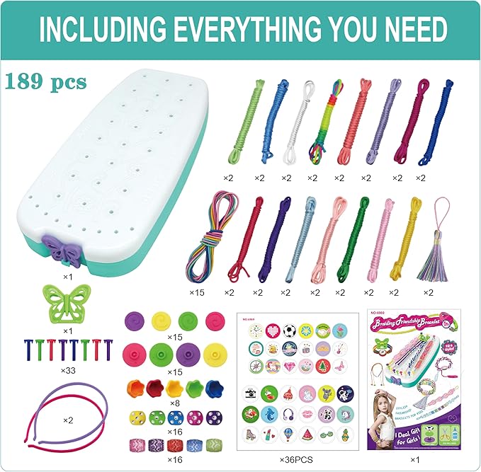 Coiinala Friendship Bracelet Making Kit for Girls, DIY Bracelets Maker Jewelry String Braiding Set Toys - Best Gifts Ideas Arts and Crafts String Maker for Kids Age 7 8 9 10 11 12 Year Old, Blue