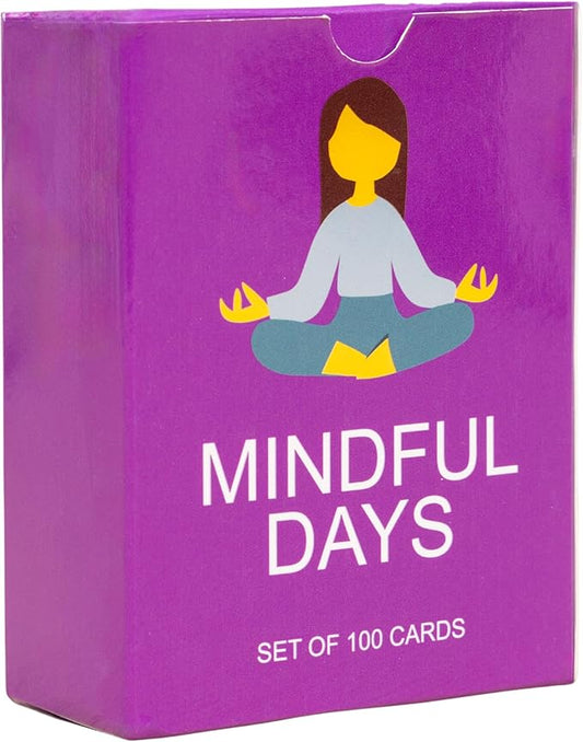 100 Mindful Days - Daily Mindful Activity Cards – Self-Care & Gratitude Prompts for All Ages | Portable Travel Deck for Mental Wellness, Focus & Stress Relief