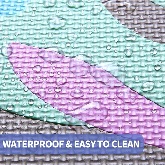 Coolcandy Baby Play Mat, 25Pcs Interlocking Puzzle Floor Mat, with Safety Fence - 0.4" Thick Non-Toxic EVA Foam Play Mat, for Infants & Toddlers 3-36 Months, Soft Puzzle Tiles for Play Areas