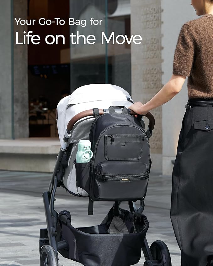 Momcozy Urban Diaper Bag Backpack - Stylish, Durable & Waterproof Baby Bag with Multi-Pockets, Laptop Compartment, Changing Pad & Stroller Straps, Travel Baby Essentials for Moms,Dads,Work, Maternity