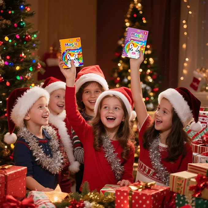 JOYIN 24 Pack Scratch Rainbow Art Notebook, Party Favors for Kids, Art Crafts Kit, Goodie Bags Stuffers for Girls Boys, Return Gifts for Birthday, Classroom Prizes, Bulk Gifts for Valentines Easter