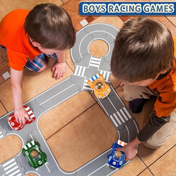 1-3 Years Old Kids Activated Light-up Car for Toddler -3-6 Years Old Inertia Drive Pull Back Car - Boys Girls Baby Birthday Xmas Party Toys Car (Dark Blue)