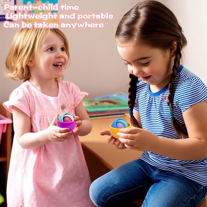 Fidget Toys Kids Pack,12 PCS Spinner Gyro Ball Infinite Flip Decompression Sensory Toy, ADHD Autism Stress Relief Finger Toys for Boys Girls Teens Eaeter Basket Stuffers Party Favors Gift Birthday