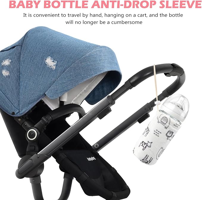 ULTNICE Baby Bottle Insulator Sleeve with String Warm Baby Bottle Cover Glass Nursing Feeder Warm Holder Pouch Infant
