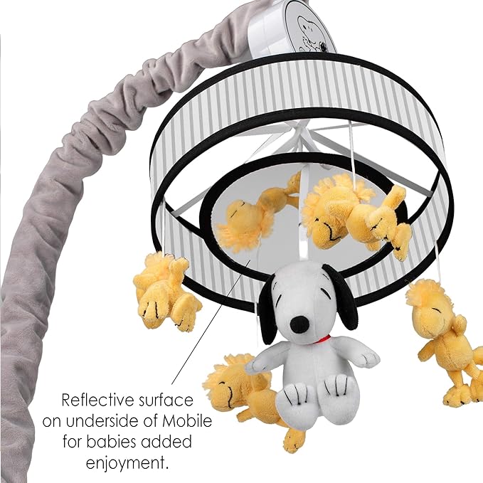 Lambs & Ivy Classic Snoopy & Woodstock Musical Baby Crib Mobile Soother Toy