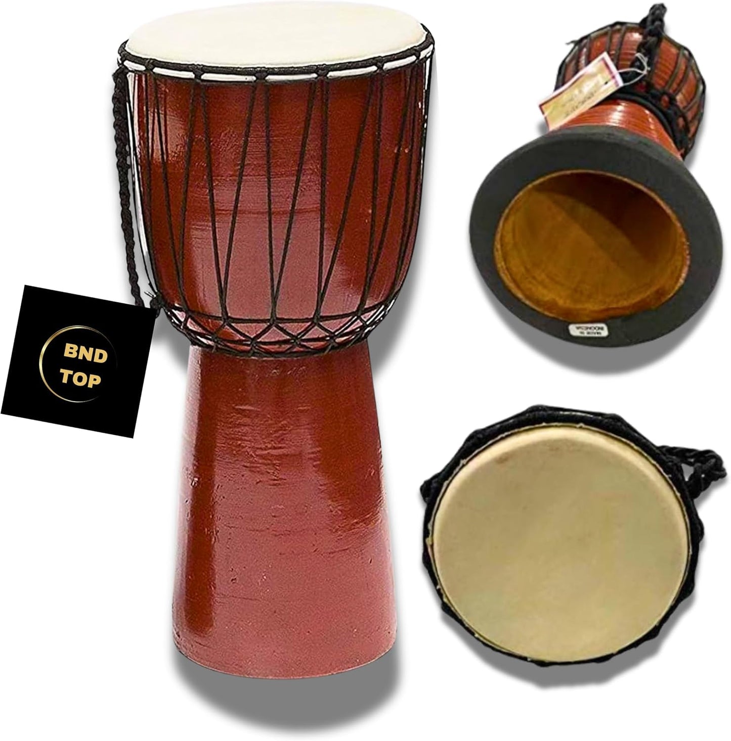 Drum Djembe is a Rope goat skin Covered Goblet African Drum Played by Hands West Africa style jembe for drums circle and more (9x20) Designed in the USA