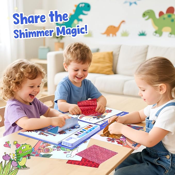 JoyCat Paint with Water Coloring Books, Art & Craft Activity, No Mess Art for Kids Ages 4-8, Craft Kits & Supplies, DIY Creative Activity, Presents for Girls & Boys (Dinosaurs)