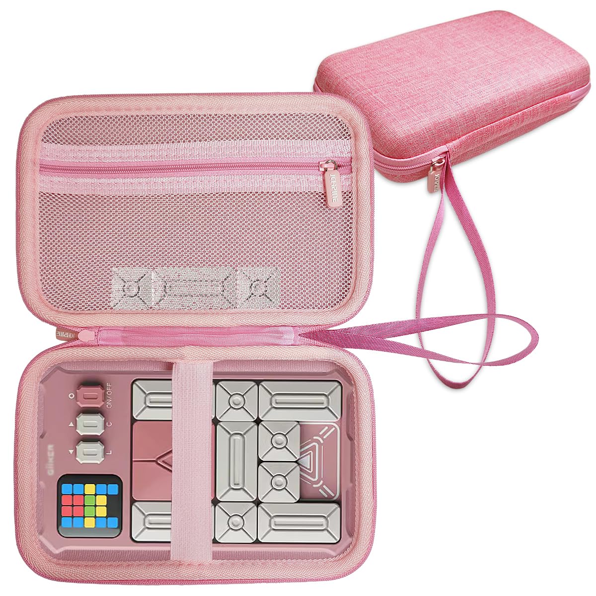 JCHPINE Hard Carrying Case for GiiKER Super Slide Brain Games, Protective Storage Holder for GiiKER Brain Teaser Puzzles Interactive Handheld Game Console Accessories (Case Only) (Pink)