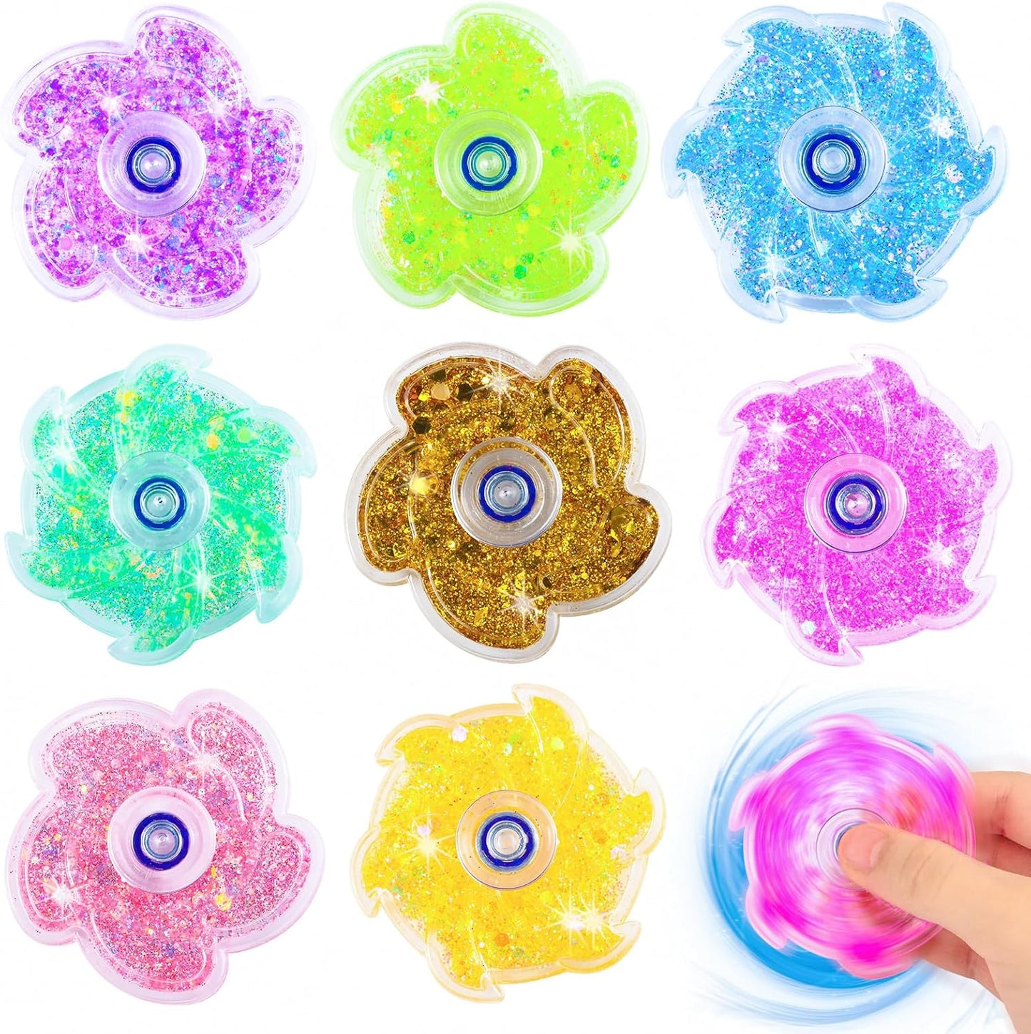Fidget Spinners 8 Pcs for Kids and Adults Stress Relief Sensory Toys for Boys and Girls Fingertip Gyros for ADHD Autism for Kids Gifts (Fidget Toy 8pcs)