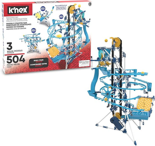 K'NEX - Marble Coaster Run with Motor‚ 504 Pieces, STEM Building, Kid Construction Set‚ Ages 8+