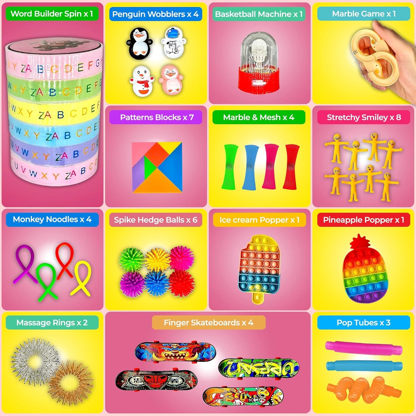 82 Pack Fidget Toys Set, Sensory Party Favors Gifts for Boy Girl Kids Adults Autism Stress Relief Stocking Stuffers Pop It Autistic Bulk Goodie Bag Filler Treasure Box Classroom Prizes School