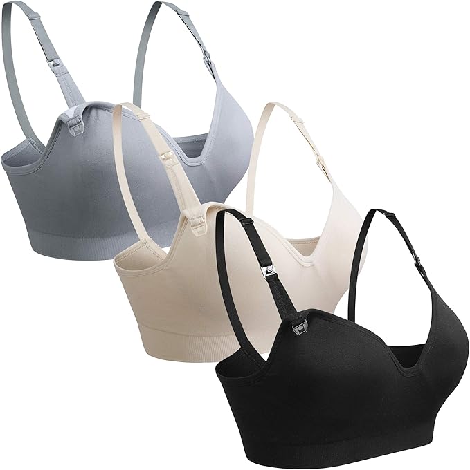 GXXGE Womens Seamless Nursing Bra for Breastfeeding Push Up Sleeping Wireless Maternity Bra