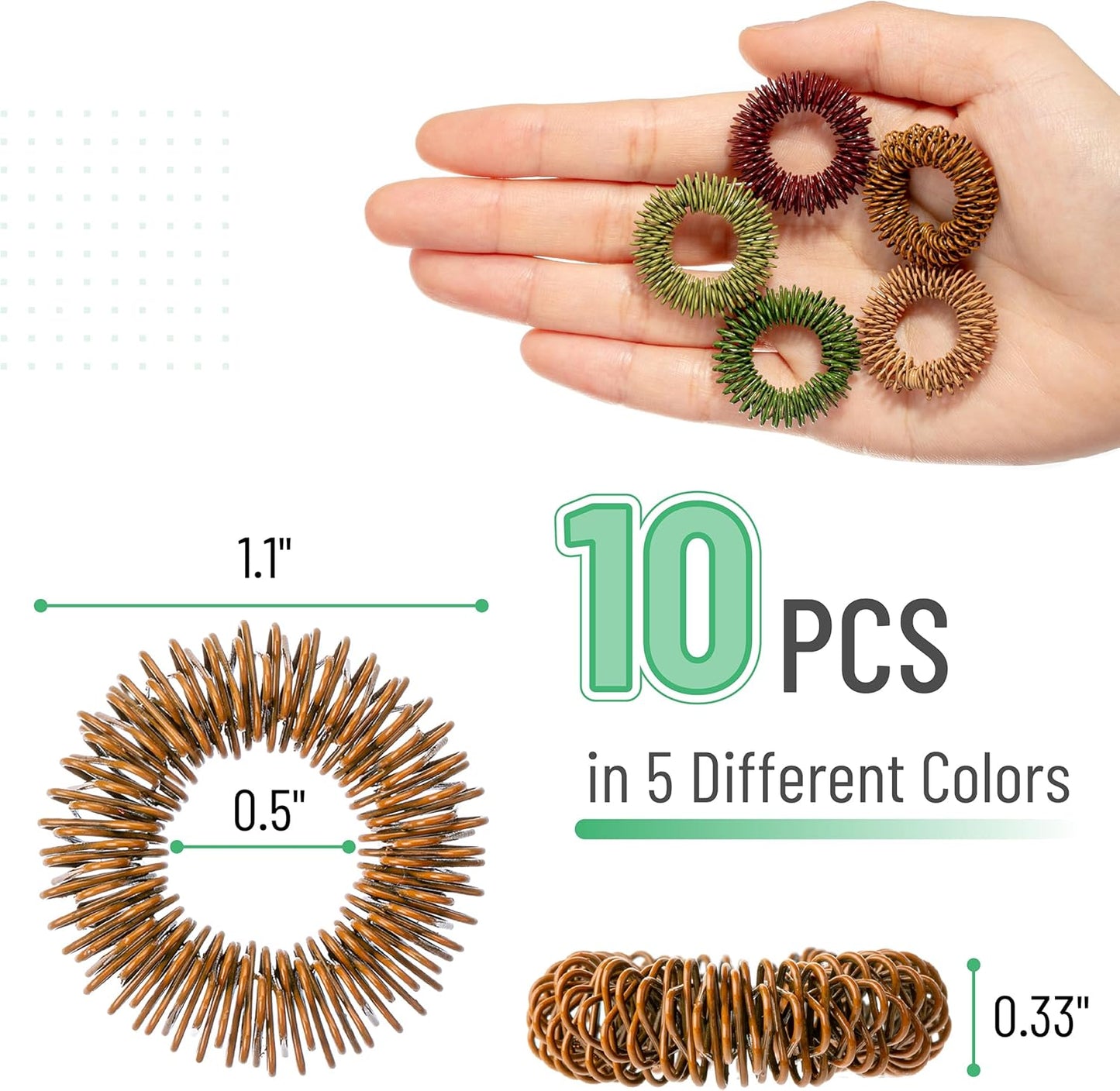 Mr. Pen- Spiky Sensory Rings, 10 Pack, Colorful Stress Relief Fidget Sensory Toys, Fidget Rings, Fidget Ring for Anxiety, Stress Relief Rings, Massager for Fidget ADHD Autism, Sensory Ring