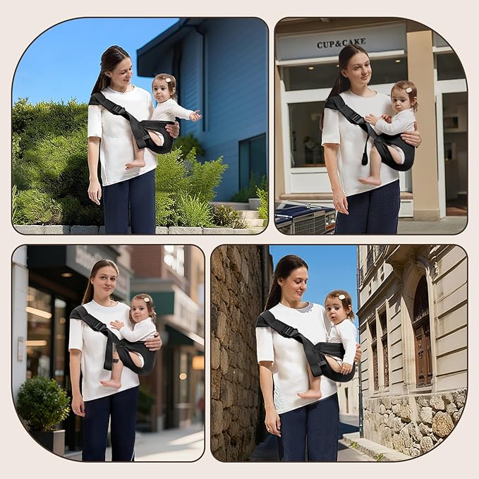 Toddler Carrier for 25-60 lbs,Comfortable&Lightweight Baby Sling Carrier,Adjustable with Left/Right Shoulder Straps,One Size Fits All,Ideal for Shopping and Travel-Black