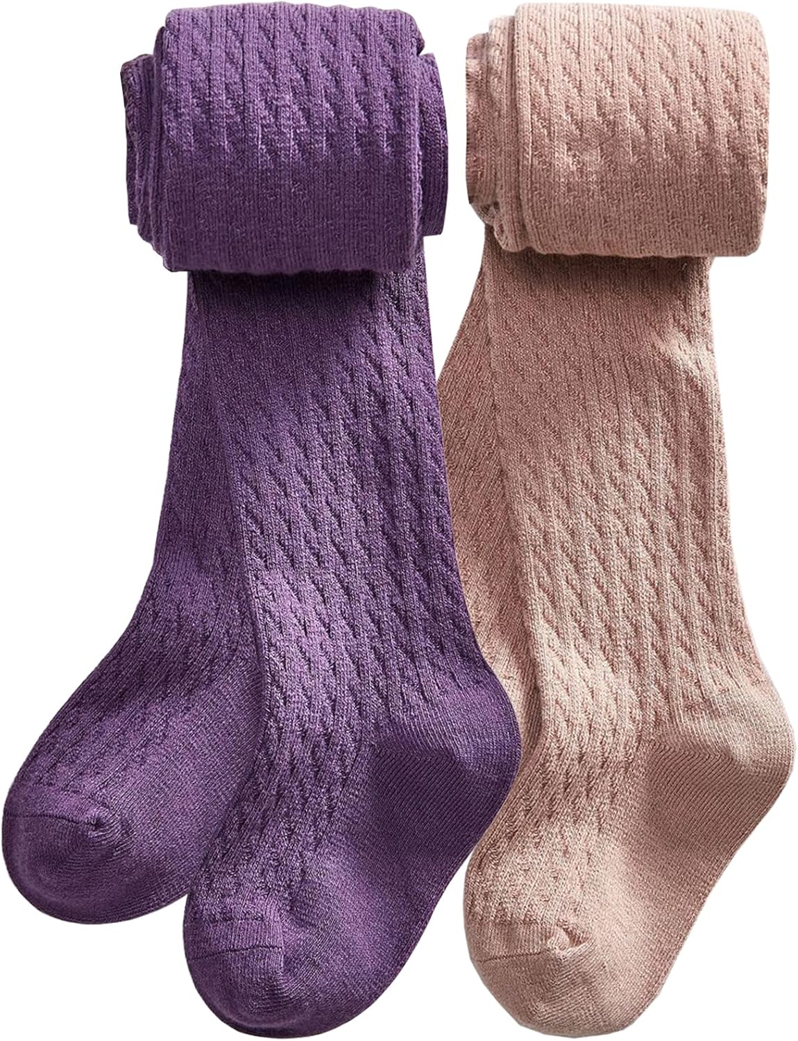 CHUNG Toddler Little Girls Cotton Tights Footed Thick Winter Cable Knit Legging Pantyhose Stocking