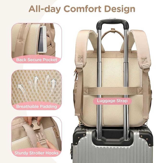 Breast Pump Bag for Spectra S1 S2 Medela, Convertible Large Diaper Bag Backpack for Working Moms with 14 inch Laptop Sleeve & Cooler Storage, 31L