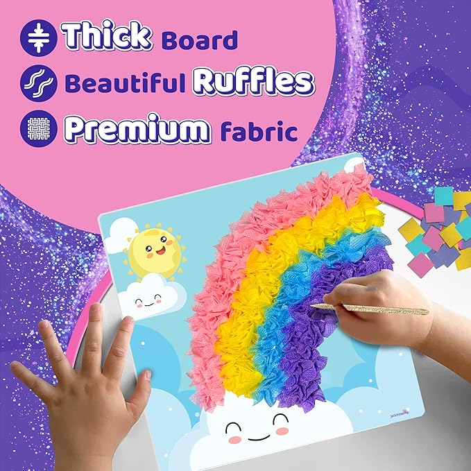 jackinthebox Poke Poke Art – Magical Theme, Mess-Free Fabric Art and Craft, Flower Pressing Kits, Gift for Kids, Girl Gifts, DIY Activity Boy Gift, Toys for Girls and Boys Ages 4 5 6 7 8