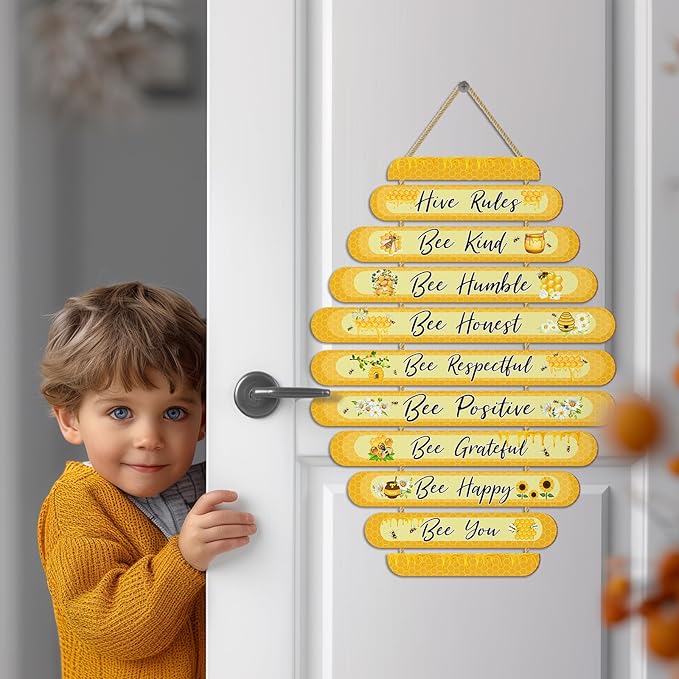 Room Decorations For Girls Boys, Kids Room Decor, Inspirational Wall Decor, Little Kids Bedroom Decor,Nursery Wall Deco (Honeycomb)