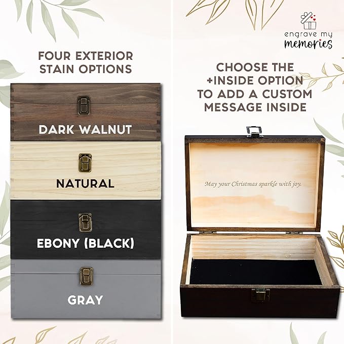 Personalized Graduation Keepsake Box 2025 Custom Engraved Wooden Memory Box High School College Graduates Cap and Gown Storage Boxes - Graduation Gifts for Him Her