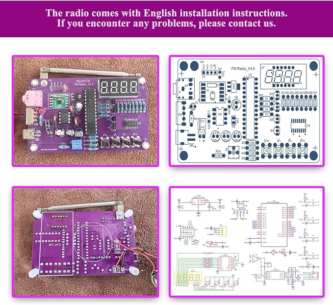 FM Radio Kit Soldering Practice Kit DIY Electronic Kits Radio DIY Kit Digital DIY Soldering Project Kit ISolderStore