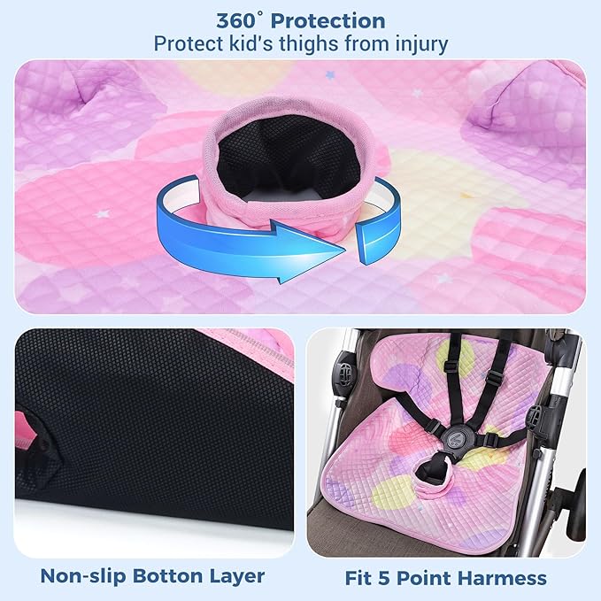 COOLBEBE Piddle Pads Car Seat Protector for Potty Training, 2 Pack Dry Waterproof Car Seat Liner Toilet Training & Strap Covers for Baby Infant, Baby Car Seat Pad Cover for Strollers, Carseat (Pink)