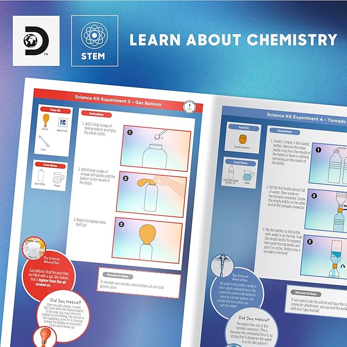 Discovery™ Super Reactions Science Kit – 66 Experiments STEM Lab for Kids| Includes Chemistry Tools, Volcano Mold, Slime, Reactions & Explosions|Educational Learning Toy|DIY Activity Set Gift| Ages 8+
