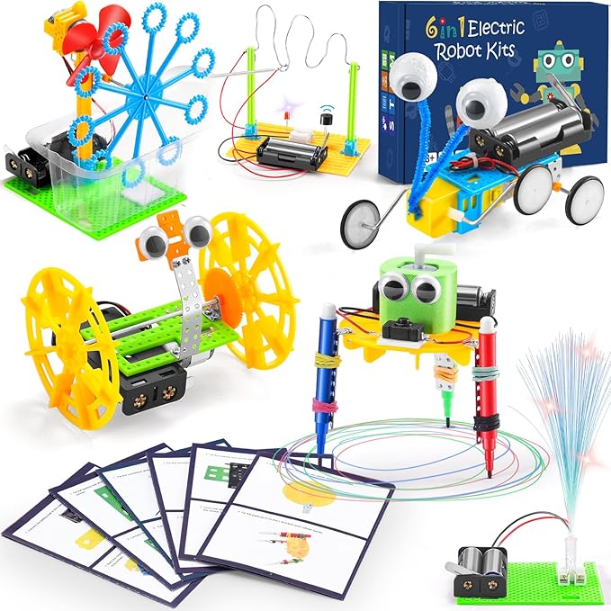 Science STEM Kits for Kids Age 8-12 6-8 12-14 10-12, STEM Toys for Ages 8-13, Boys Girls Crafts, Electronic Robotic Projects Experiments Engineering Activities, DIY Coding Robots 6 7 8 + Year Old