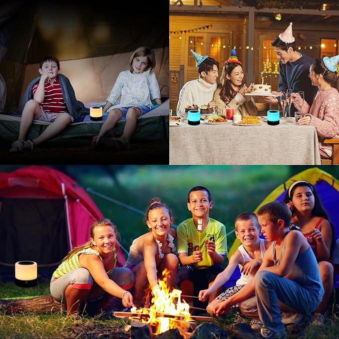 Nursery Night Light for Kids, USB Rechargeable Small Desk Lamp,13 RGB Colors & 4 Brightness & 1 Remote, Touch Bedside Cordless Table Lamp, Portable Night Lamp for Bedroom Living Room (2 Pack Black)