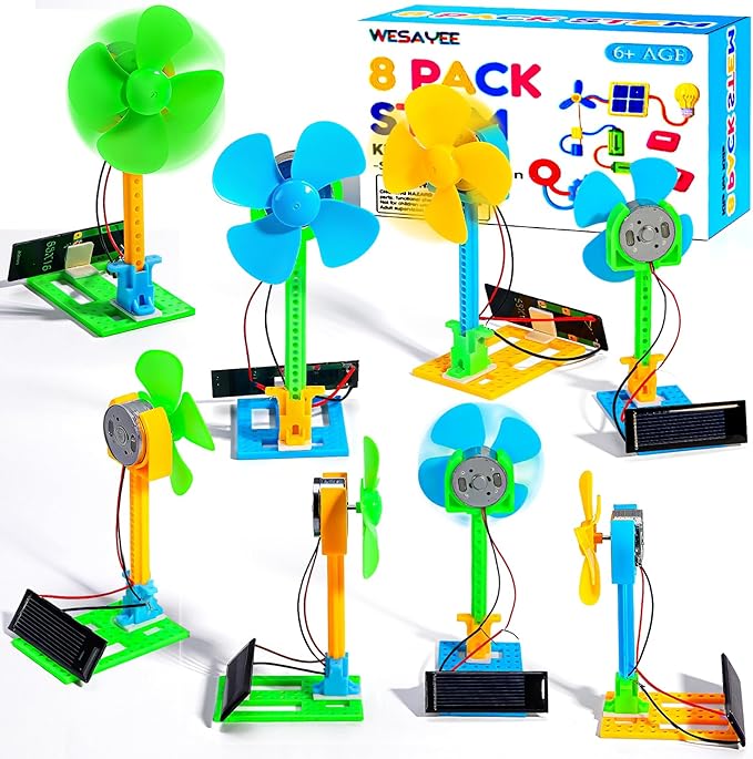 Bulk Stem Kits - 8 Set Solar Powered Fans, Science Kits for Kids Age 8-12 6-8 12-14 10-12, Stem Building Toys for Ages 8-13, Boys Girls Crafts for Kids, Classroom School Gifts Experiments Activities