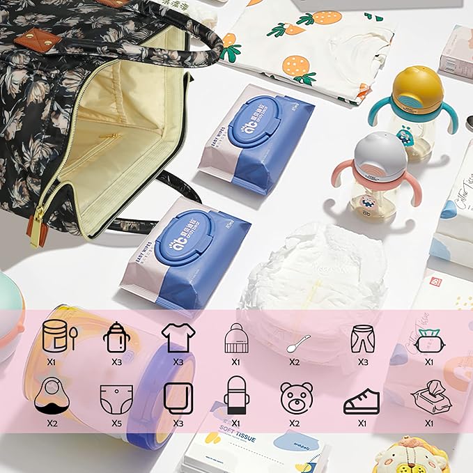 Femuar Diaper Bag Backpack Multifunction Maternity Diaper Bag for Baby Girls & Boys Large Capacity Travel Nappy Bags