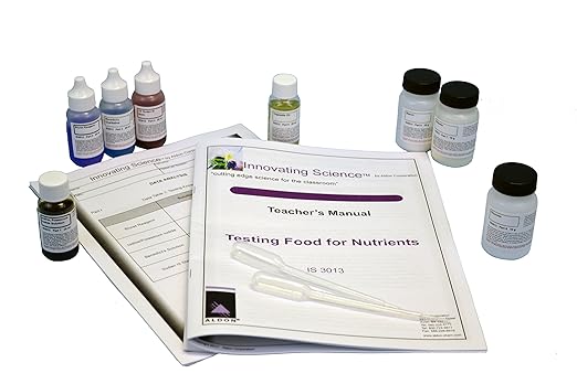 ALDON Innovating Science Testing Food for Nutrients Chemistry Kit (Material for 15 Groups of Students)