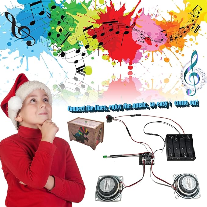 Craft Kit - DIY Bluetooth Speaker Kit, Build Personalized Wood Case Speaker Set, Learning STEM Gifts for Teens