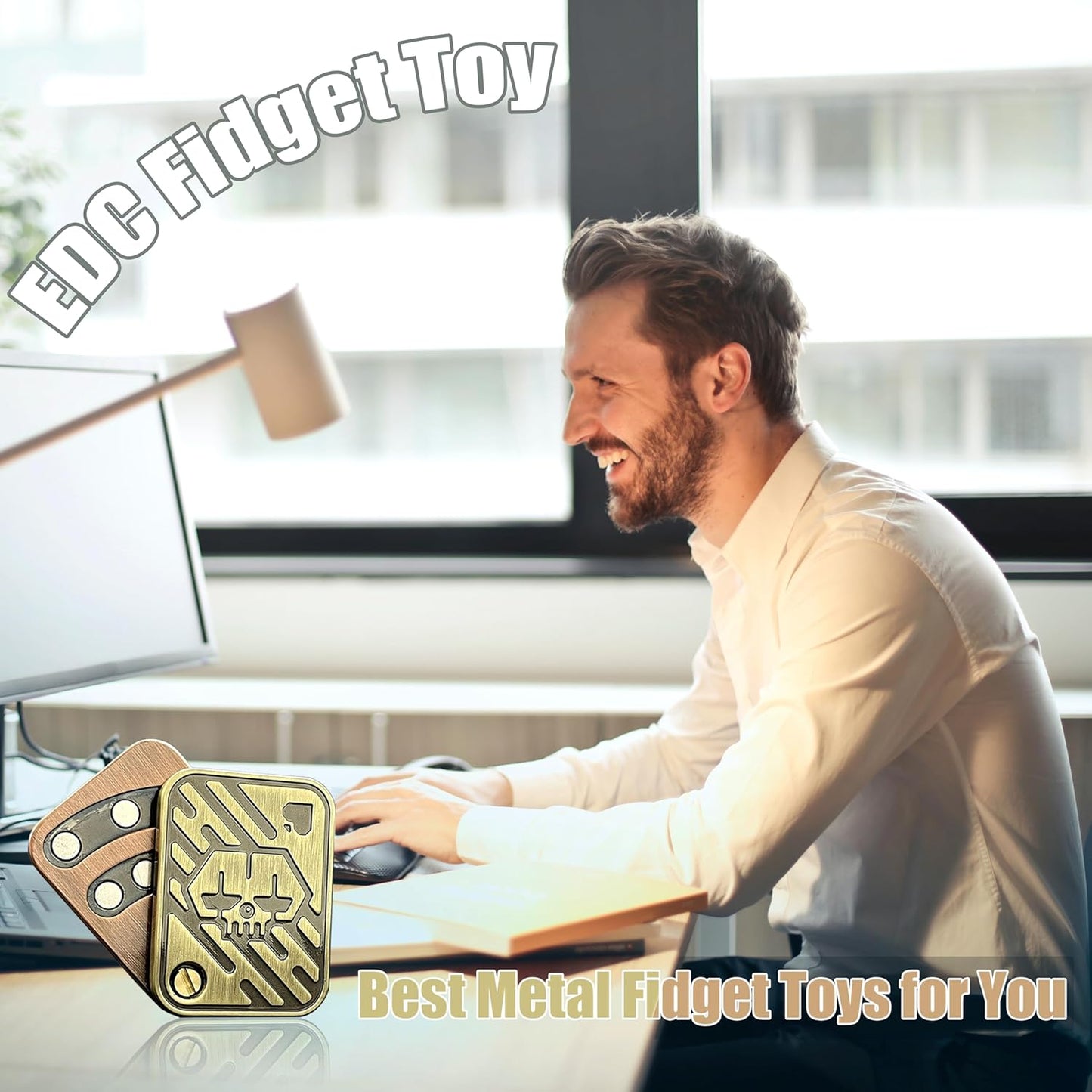 New Decompression Metal Poker Fidget_Slider，Manually Rotate Adult Office Decompression Toys to Relieve Pressure, Tabletop Toys for Adults and, Pressure Novel Toy Gift for Kids or Friends (bronzeKK)