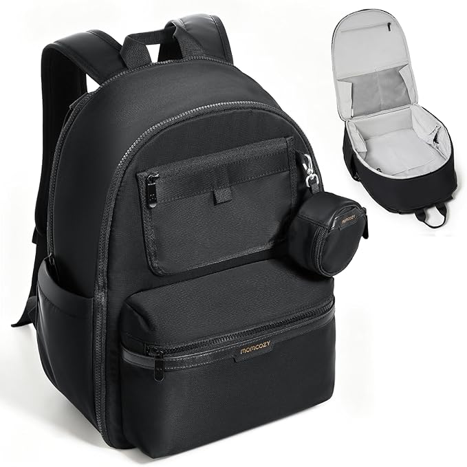 Momcozy Urban Diaper Bag Backpack - Stylish, Durable & Waterproof Baby Bag with Multi-Pockets, Laptop Compartment, Changing Pad & Stroller Straps, Travel Baby Essentials for Moms,Dads,Work, Maternity