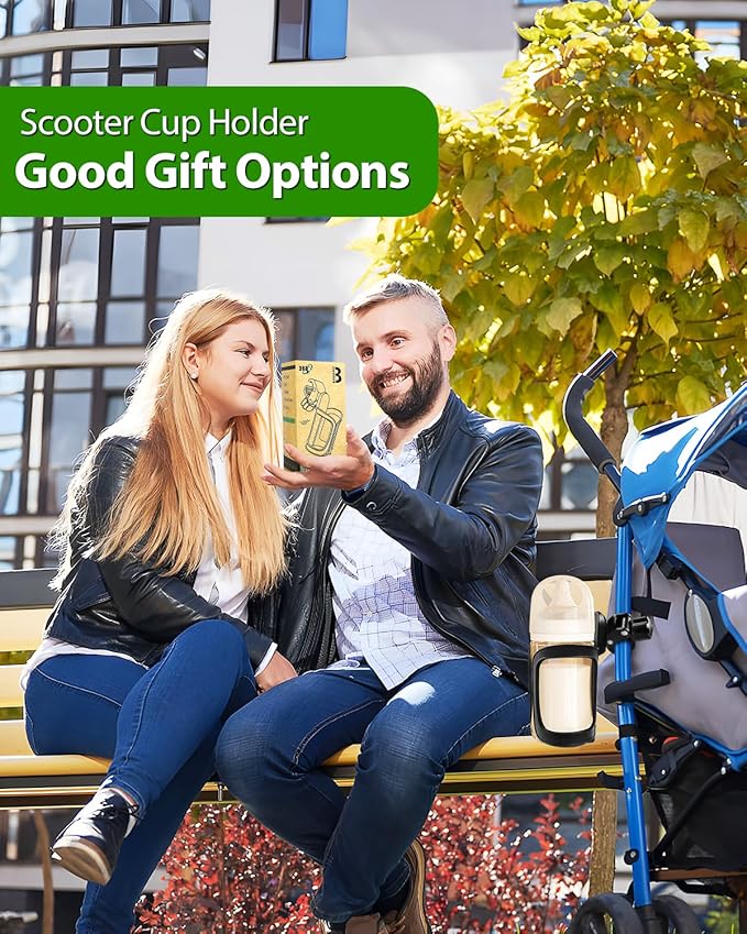 2 Pack Stroller Drink Holders, Universal Cup and Bottle Holder for Trolleys, Walkers and Bikes