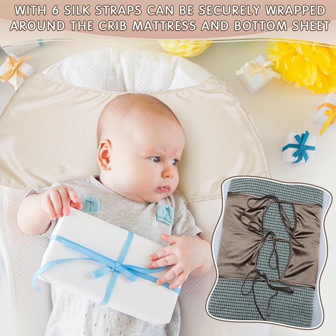 Hosuly 2 Pcs Satin Bassinet Sheet Baby Hair Soft Silk Feeling Sheet Baby Bassinet for Rectangle Cradle Pad Mattress Boys Girls Newborn Infant(Coffee, Khaki)