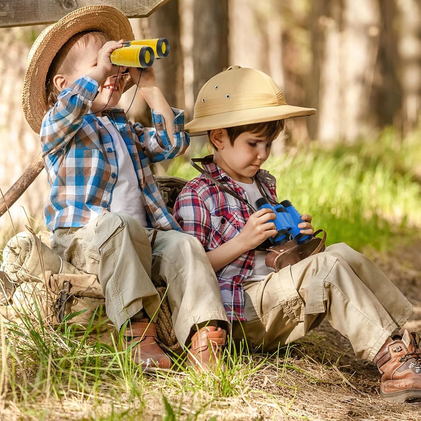 20 Pack Binoculars Toy for Kids, Kids Binoculars with Compass and Neck String, Nature Exploration Toys, Party Favors Learning Gifts for Sightseeing, Camping Adventure, Birdwatching